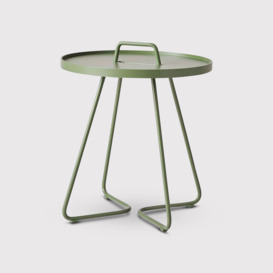 Cane Line On The Move Small Side Table, Round, Green Metal - Barker & Stonehouse