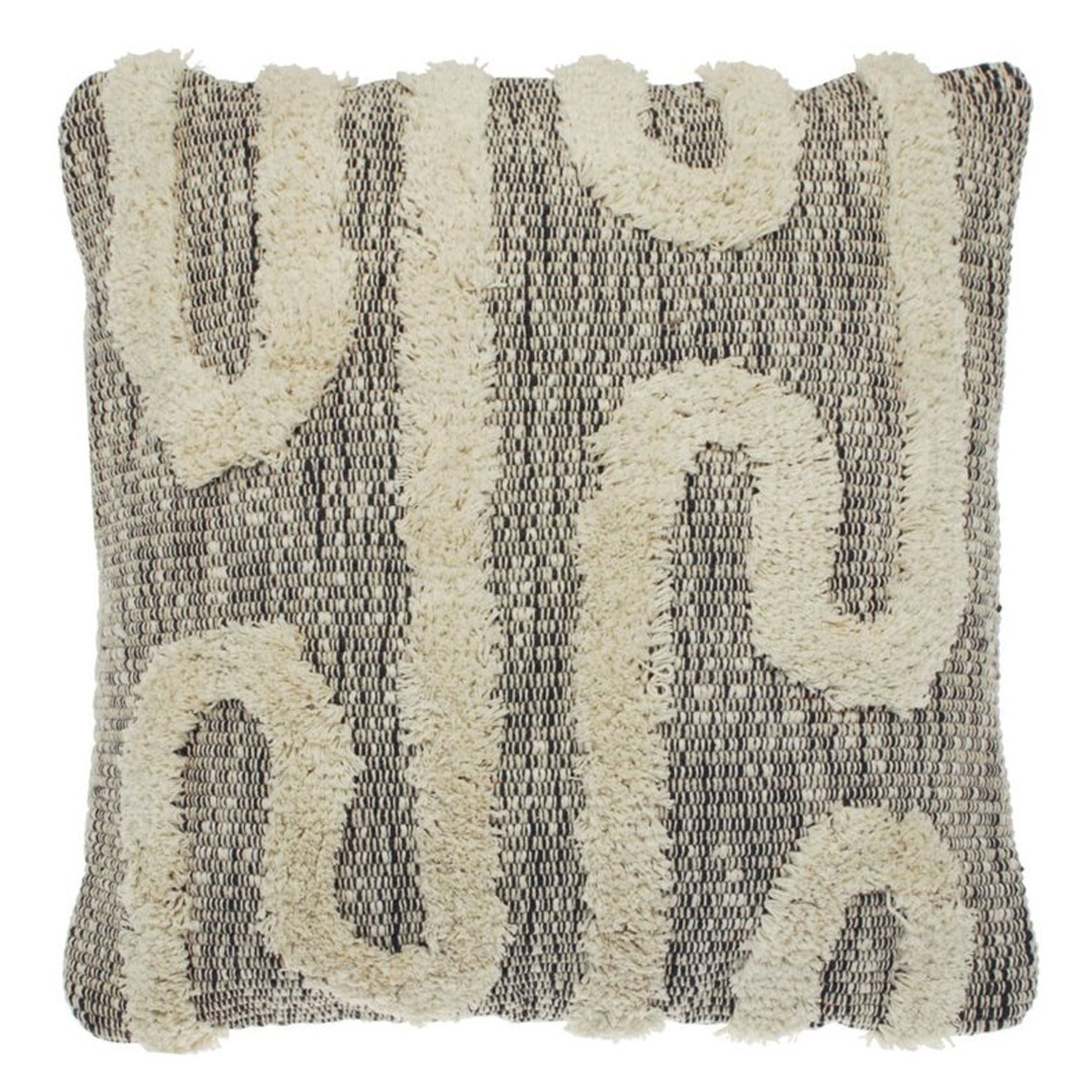 Grey Curve Cushion, Square 100% Cotton - Barker & Stonehouse - image 1