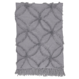Flora Grey Recycled Plastic Throw Blanket Polyester - Barker & Stonehouse