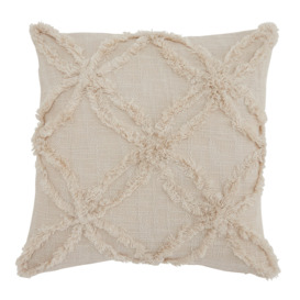 Flora Cream Recycled Plastic Cushion, Square - Barker & Stonehouse