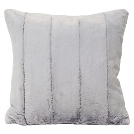 Grey Faux Fur Cushion, Square Polyester - Barker & Stonehouse