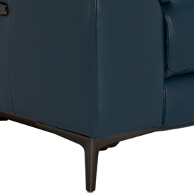 Paolo 2 Seater Electric Recliner Sofa 2 Headrests, Blue Leather - Barker & Stonehouse - thumbnail 2