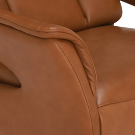Pim Medium Manual Reclining Recliner Chair With Base D, Brown Leather - Barker & Stonehouse - thumbnail 3