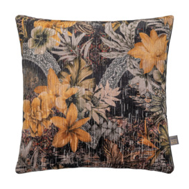 Botanical Cushion, Square, Black Polyester - Barker & Stonehouse