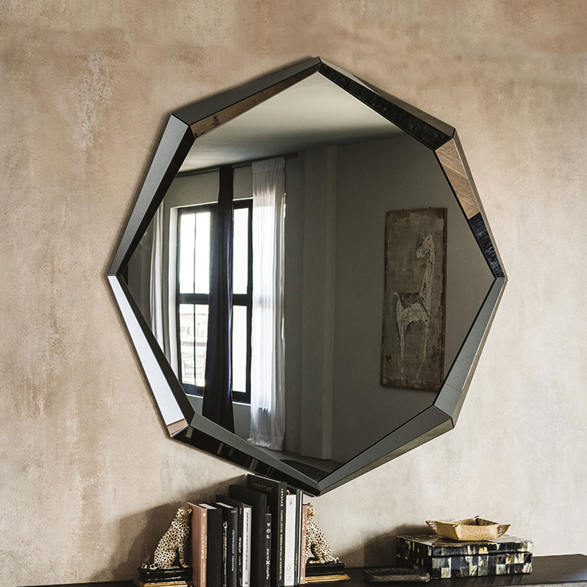 Cattelan Italia Emerald Wall Mounted Mirror 130 x 130cm, Round, Silver Glass - Barker & Stonehouse - image 1