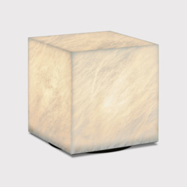 Timothy Oulton Alabaster Cube Side Table 50cm, Neutral Stone - Barker & Stonehouse