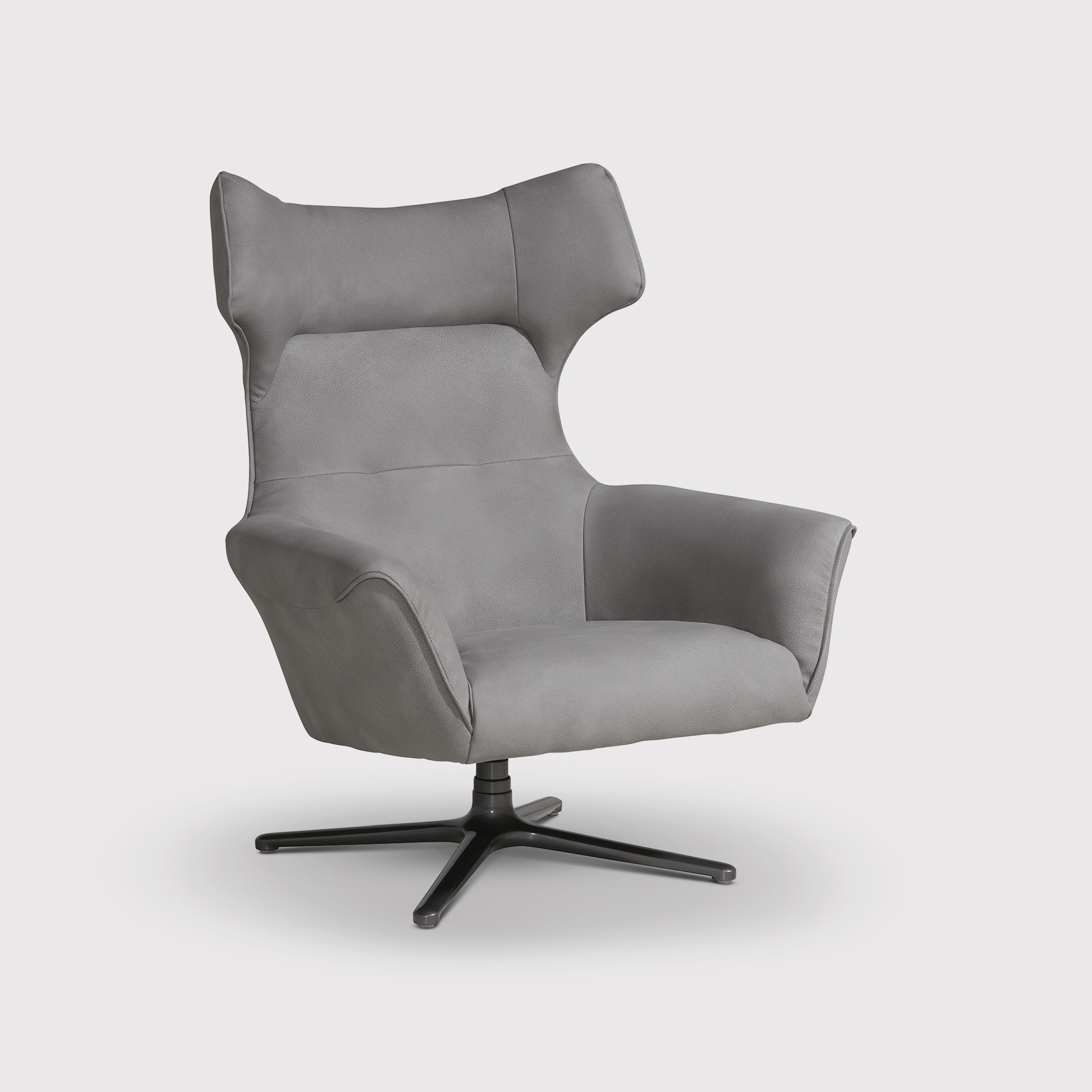 Jax Armchair Swivel, Grey Leather - Barker & Stonehouse