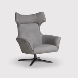 Jax Wing Chair Swivel, Grey Leather - Barker & Stonehouse