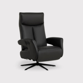 Sander Dual Motor Electric Reclining Recliner Chair, Black Leather - Barker & Stonehouse - thumbnail 1