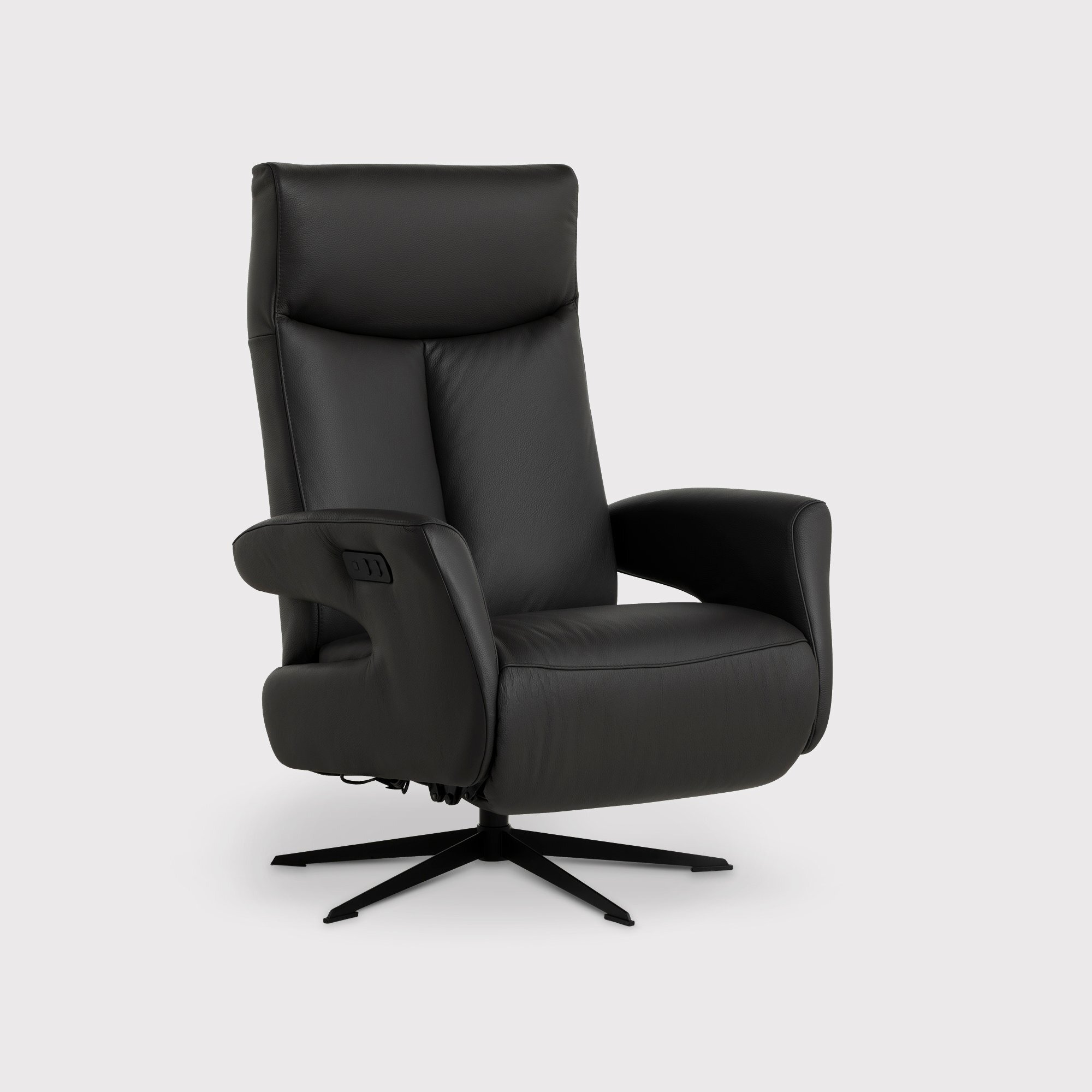 Sander Dual Motor Electric Reclining Recliner Chair, Black Leather - Barker & Stonehouse - image 1