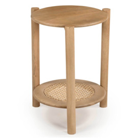 Zen Natural Side Table 37cm, Round, Neutral Wood - Barker & Stonehouse