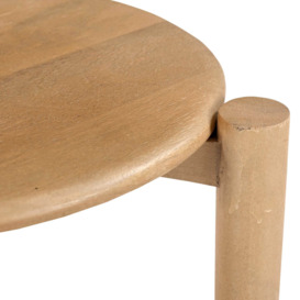 Zen Natural Side Table 37cm, Round, Neutral Wood - Barker & Stonehouse - thumbnail 3