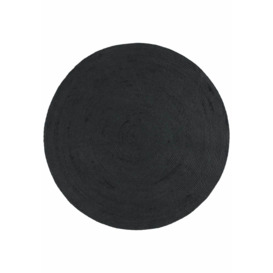 Lyle 200Cm Circular Rug Charcoal, Round, Black Polyester - Barker & Stonehouse