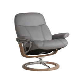 Stressless Consul Large Recliner Chair & Stool, Grey Leather - Barker & Stonehouse - thumbnail 3