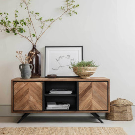 Brixton TV Unit, Teak Wood - Barker & Stonehouse - thumbnail 2