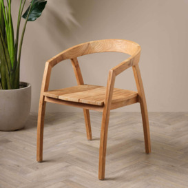 Grenada Jati Outdoor A Dining Chair, Neutral Wood - Barker & Stonehouse - thumbnail 2