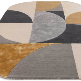 Oval 160X230cm Rug Ocean, Square, Grey Wool Blend - Barker & Stonehouse - thumbnail 2