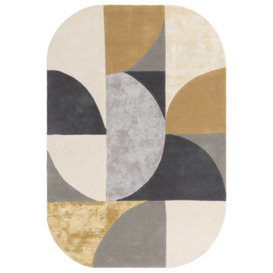 Oval 160X230cm Rug Ocean, Square, Grey Wool Blend - Barker & Stonehouse - thumbnail 1