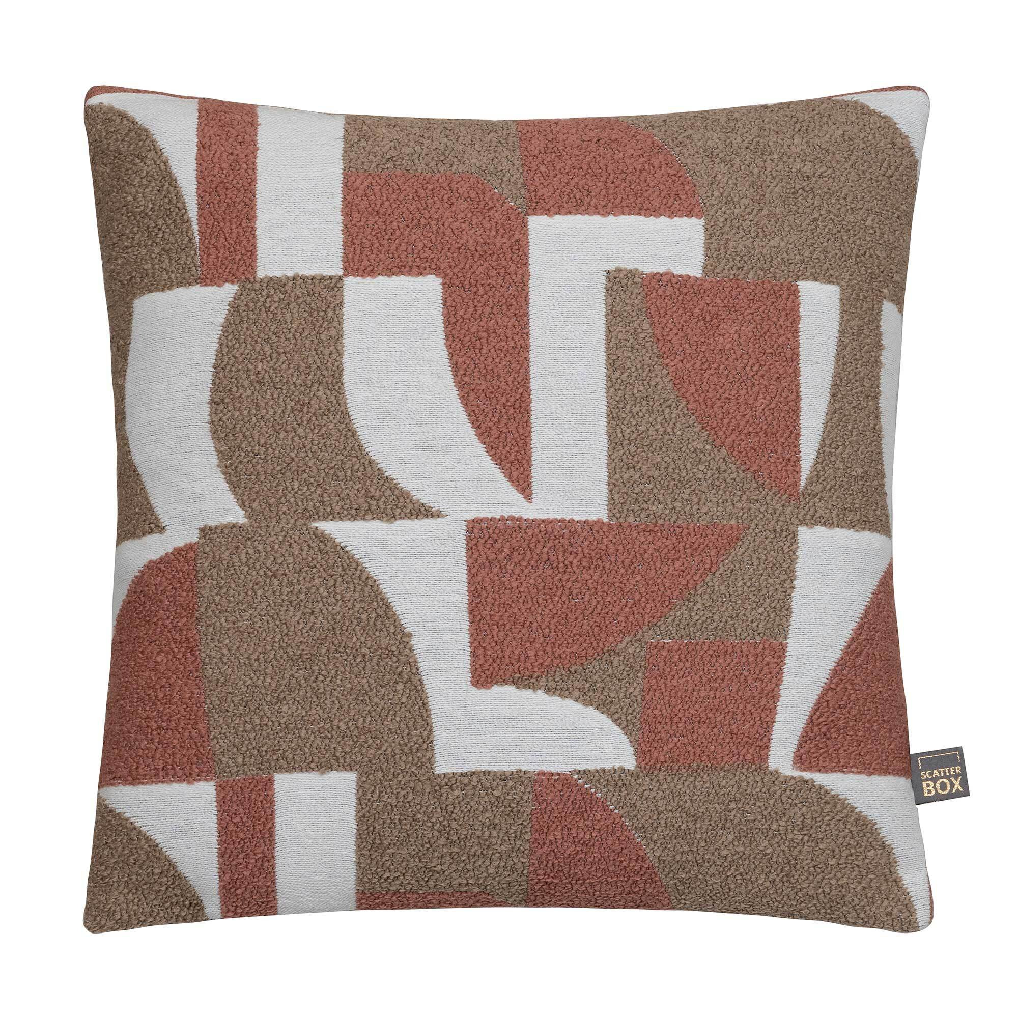 Geo Rust Cushion 43X43, Square, Neutral Polyester - Barker & Stonehouse - image 1