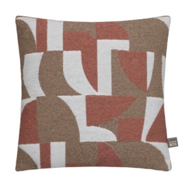 Geo Rust Cushion 43X43, Square, Neutral Polyester - Barker & Stonehouse