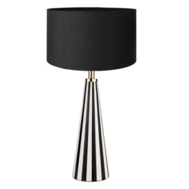 Black & White Striped Table Lamp Polyresin - Barker & Stonehouse