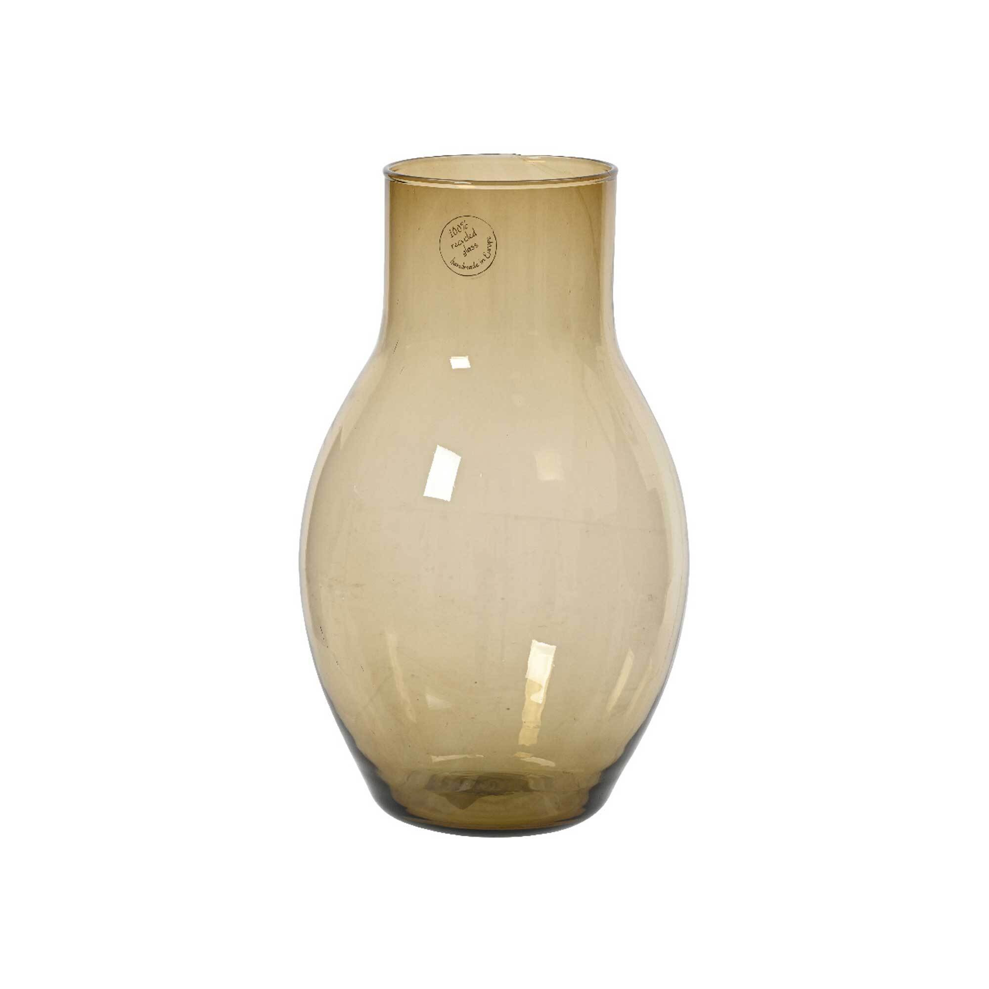 Caramel Glass Vase, Brown - Barker & Stonehouse