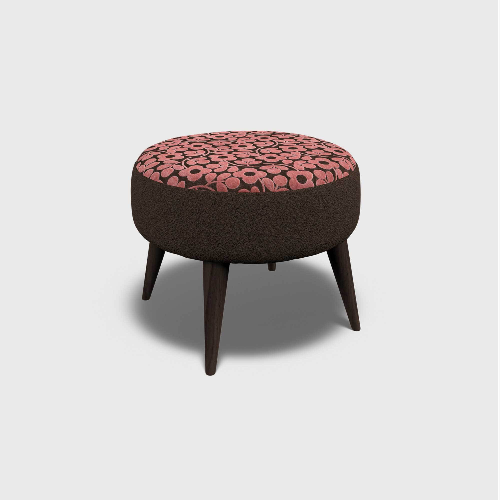 Orla Kiely Roundwood Footstool, Brown Fabric - Barker & Stonehouse - image 1