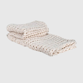 CREAM CHUNKY KNIT THROW Polyester - Barker & Stonehouse