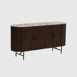 Gion 4 Door Sideboard, Brown Marble - Barker & Stonehouse - thumbnail 1