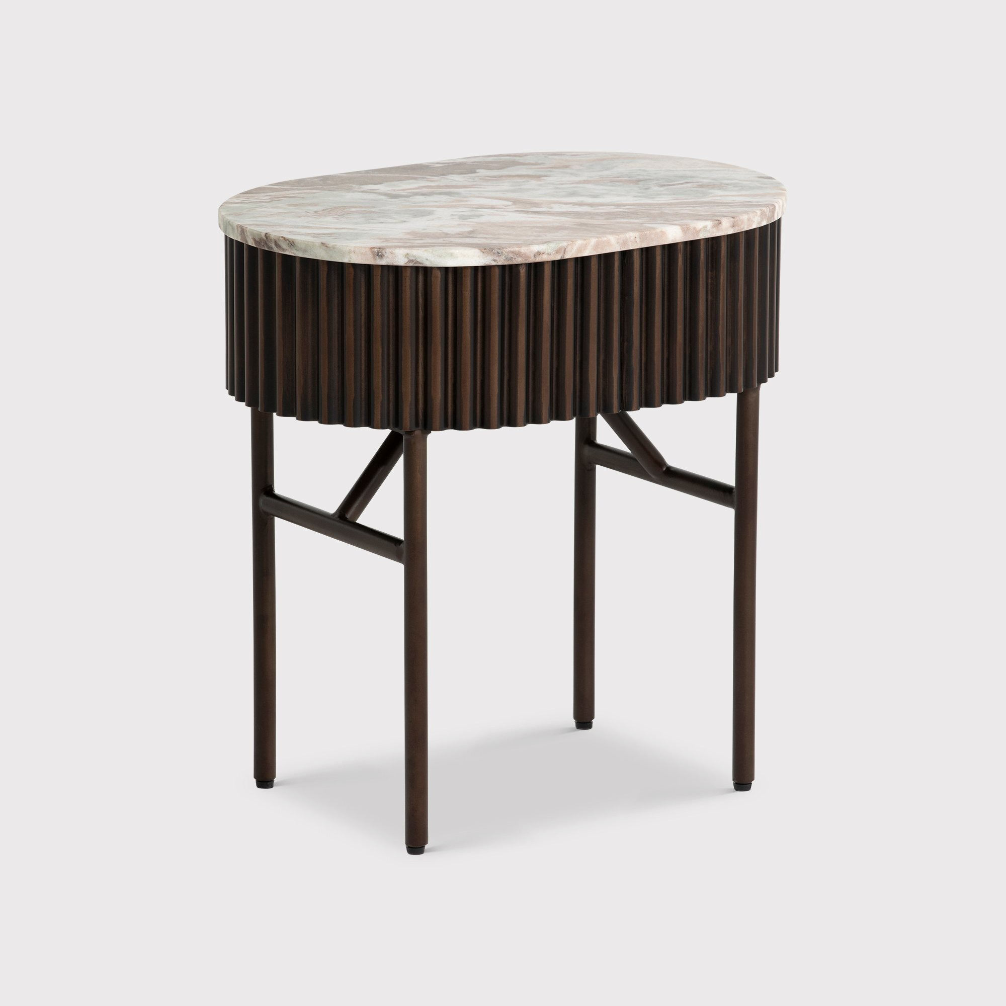 Gion Side Table, Round, Brown Marble - Barker & Stonehouse - image 1