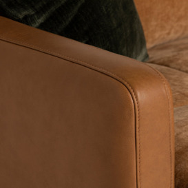 Roby 3 corner 3 Corner Sofa, Brown Fabric & Leather - Barker & Stonehouse - thumbnail 2