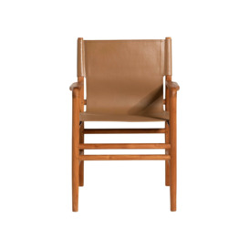 Figaro Dining Chair, Brown Leather - Barker & Stonehouse - thumbnail 3