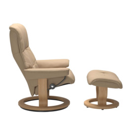 Stressless Mayfair Medium Classic Recliner Chair w/footstool, Neutral Leather - Barker & Stonehouse - thumbnail 2