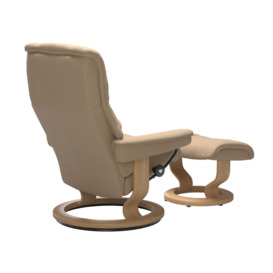 Stressless Mayfair Medium Classic Recliner Chair w/footstool, Neutral Leather - Barker & Stonehouse - thumbnail 3