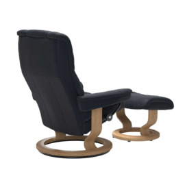 Stressless Mayfair Medium Classic Recliner Chair w/footstool, Blue Leather - Barker & Stonehouse - thumbnail 3