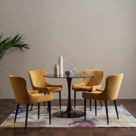 Rivington Dining Chair, Orange Velvet - Barker & Stonehouse - thumbnail 2