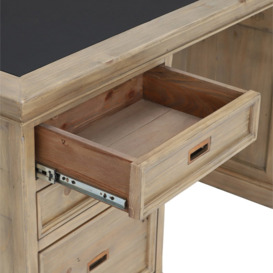 Verberie Desk Top With Vinyl Inlay & Drawers, Neutral Wood - Barker & Stonehouse - thumbnail 3