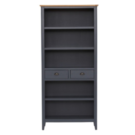 Ives Tall Bookcase With 2 Drawers, Navy Oak - Barker & Stonehouse - thumbnail 2