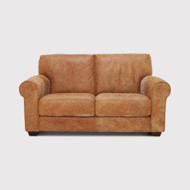 Houston Love Seat Sofa, Brown Leather - Barker & Stonehouse - thumbnail 1