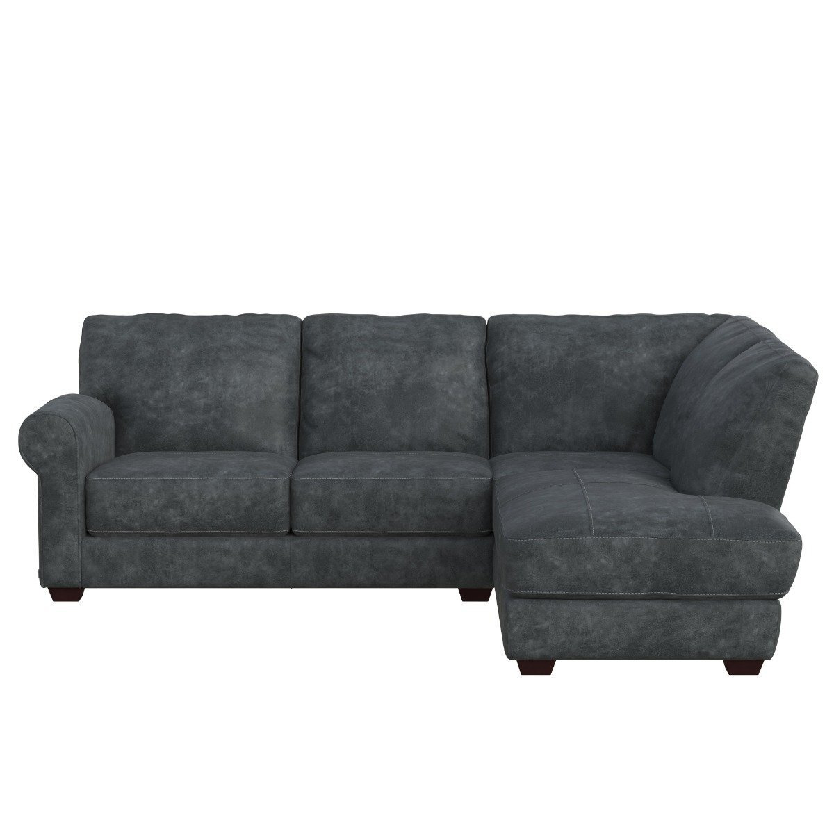 Houston Medium Corner Sofa Chaise Right, Grey Leather - Barker & Stonehouse