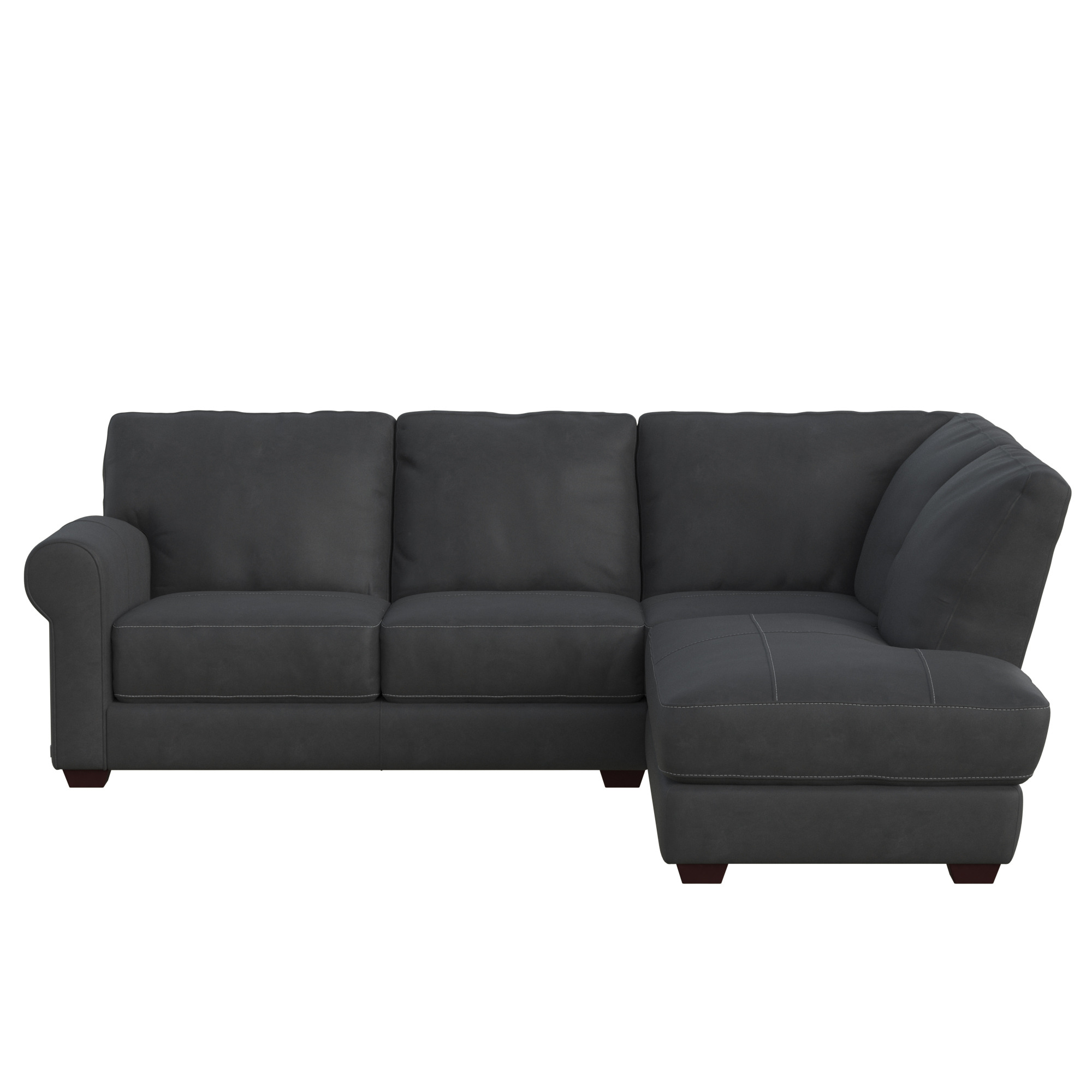 Houston Medium Corner Sofa Chaise Right, Grey Leather - Barker & Stonehouse