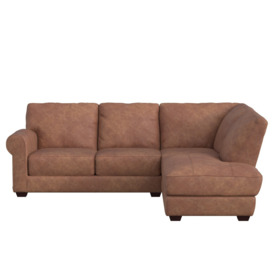 Houston Medium Corner Sofa Chaise Right, Brown Leather - Barker & Stonehouse - thumbnail 1