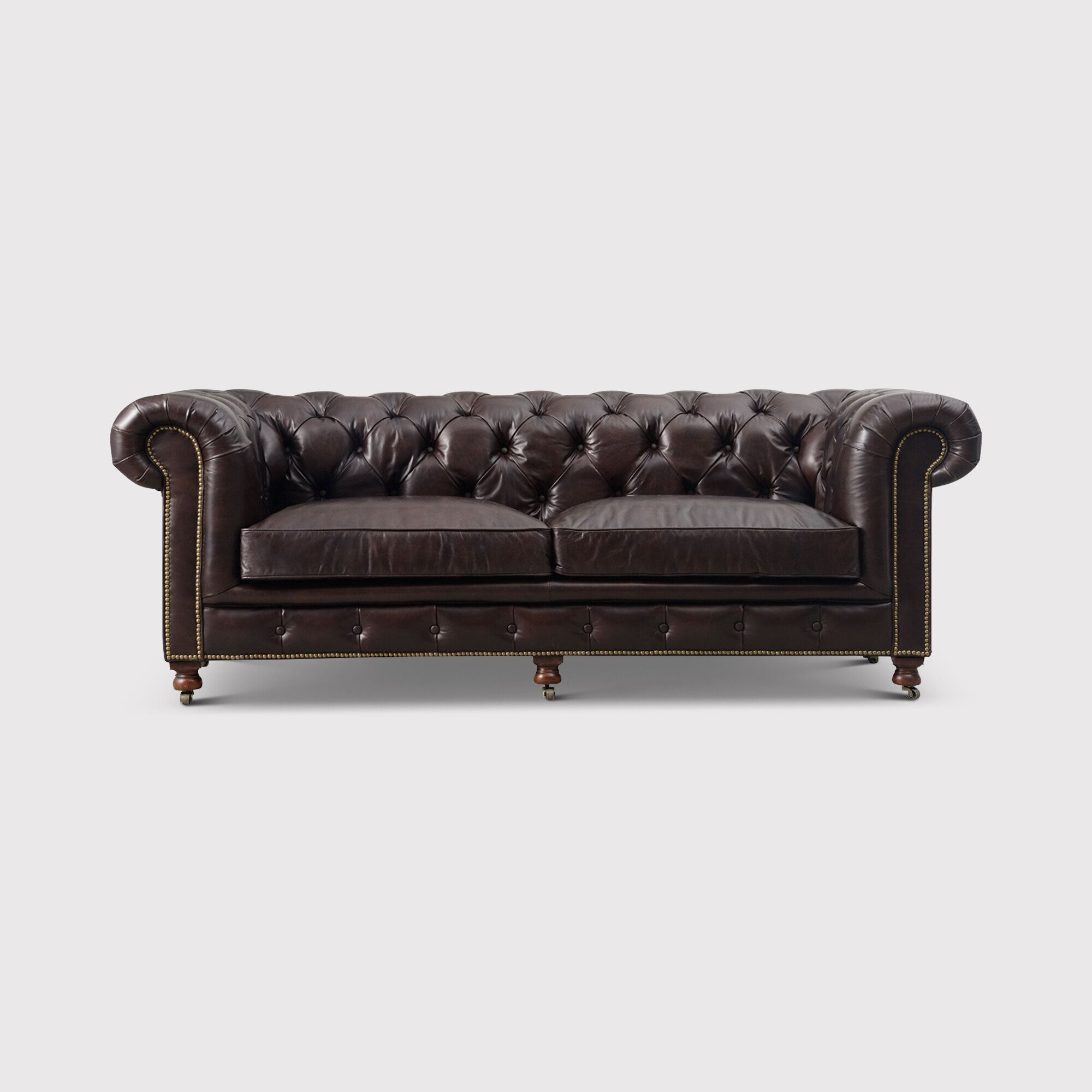 Asquith 2.5 Seater Chesterfield Sofa, Brown Leather - Barker & Stonehouse - image 1