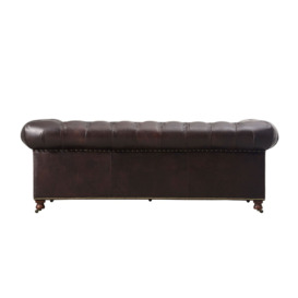 Asquith 2.5 Seater Chesterfield Sofa, Brown Leather - Barker & Stonehouse - thumbnail 3