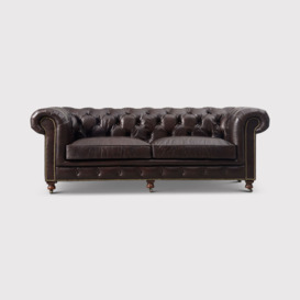 Asquith 2.5 Seater Chesterfield Sofa, Brown Leather - Barker & Stonehouse