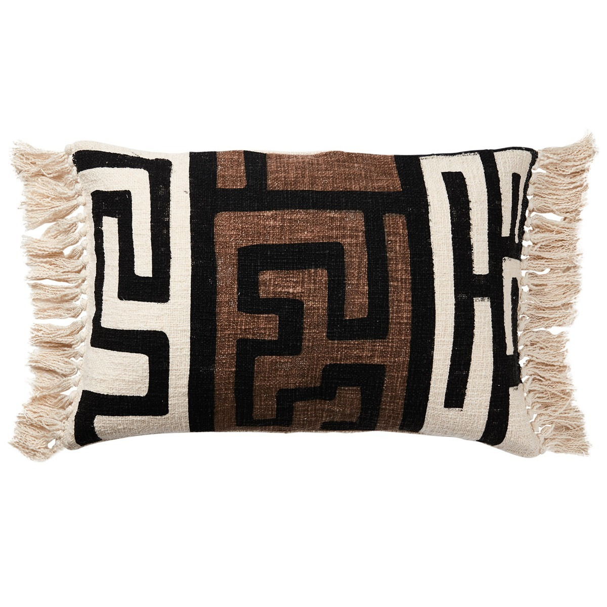 Brown Aztec Cushion, Square Fabric - Barker & Stonehouse - image 1