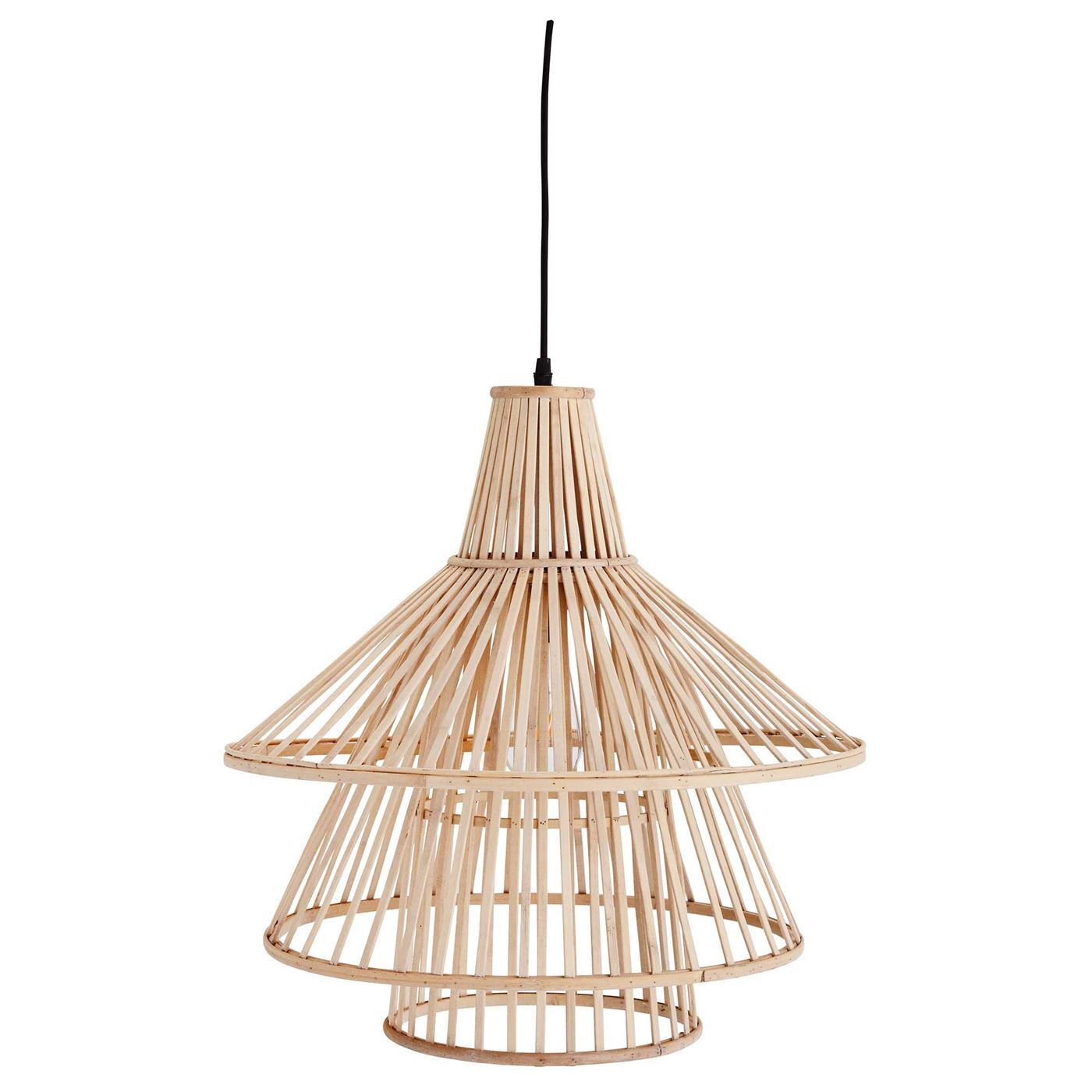Bamboo Tiered Pendant Light, Neutral Wood - Barker & Stonehouse