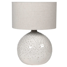 Cream Ceramic Dotted table Lamp - Barker & Stonehouse