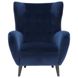 Delon Wing Chair, Navy Fabric - Barker & Stonehouse - thumbnail 3