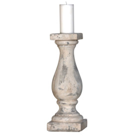 Large Distressed Stone Effect Candle Holder, Neutral Ceramic - Barker & Stonehouse